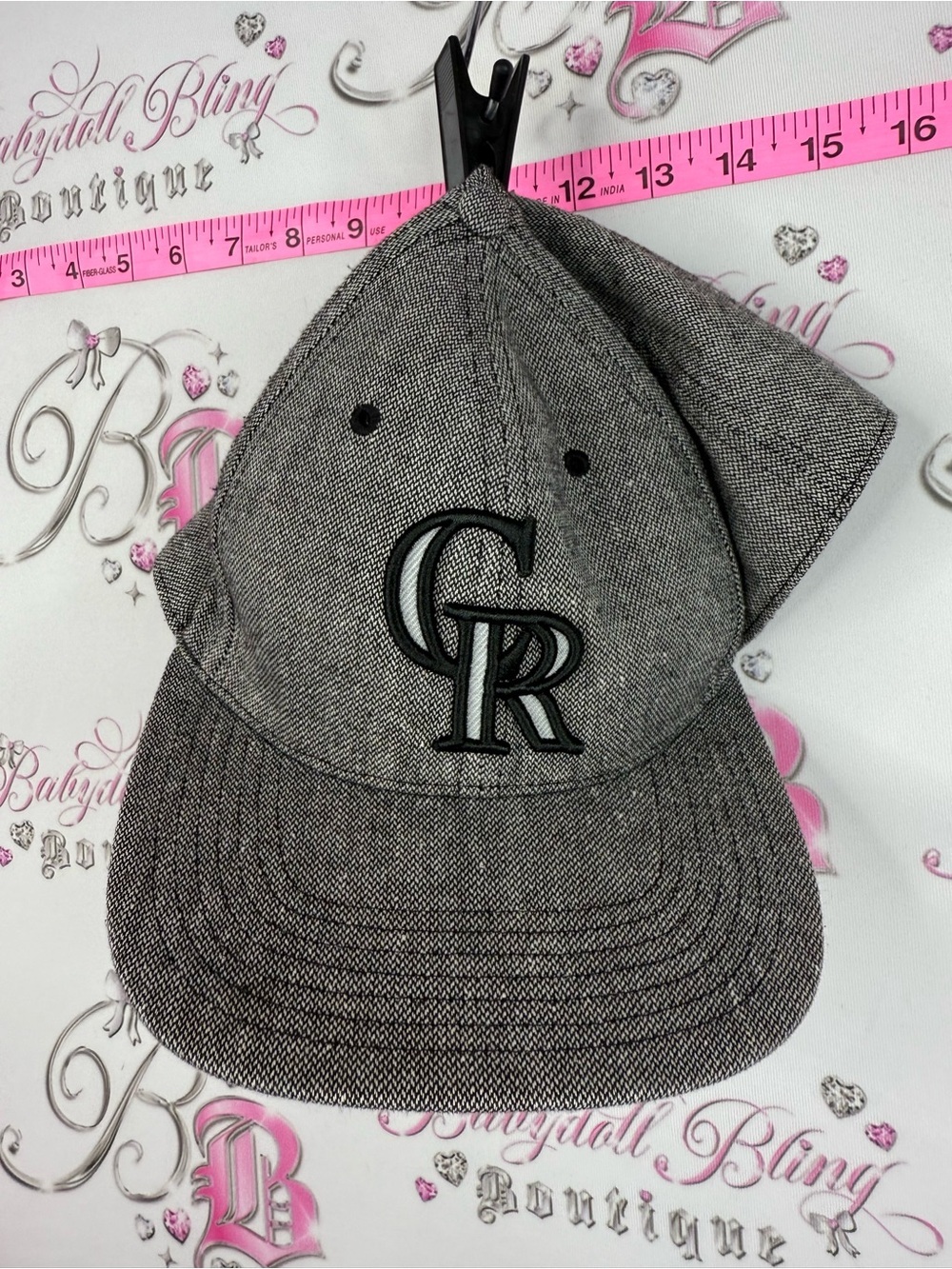 Colorado Rockies Gray Textured CR Logo Baseball Cap